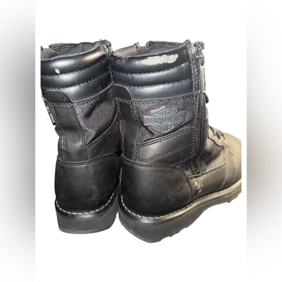 NWOT Harley-Davidson Men\'s Boxbury Military Zippers Black Men\'s Lace-Boots 10.5 main image 8